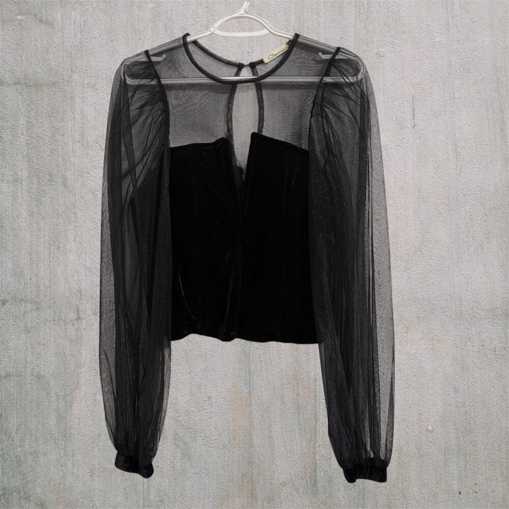 Carmin Black Whimsygoth Sheer Supported Torso M Women Gothic Punk Grunge Style